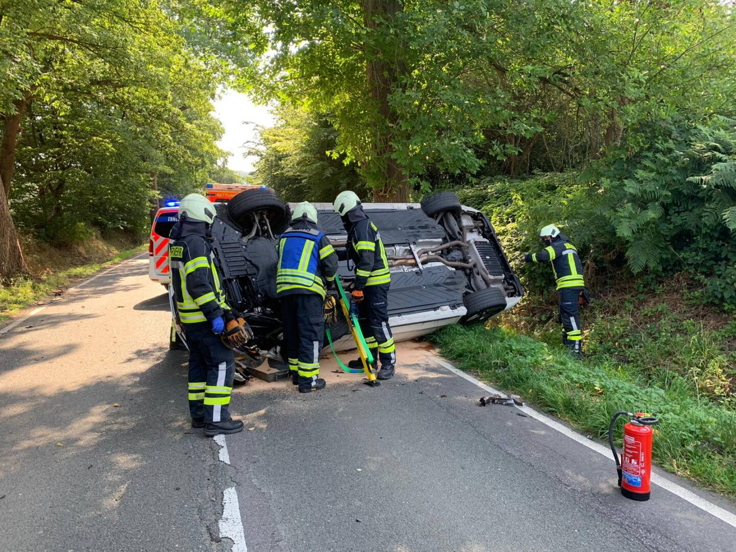 Gesichertes Unfallfahrzeug