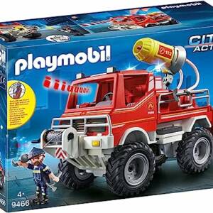 Verpackung mit Playmobil Feuerwehrauto