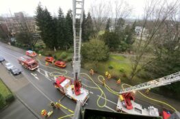 Blick aus Brandwohnung