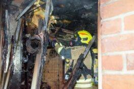 Feuer in landwirtschaftlichen Betrieb