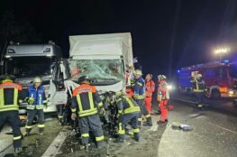 Drei LKW verunfallt