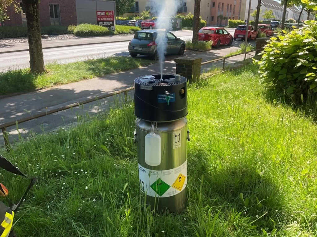 Sauerstoffaustritt an einem Heimbeatmungsgerät