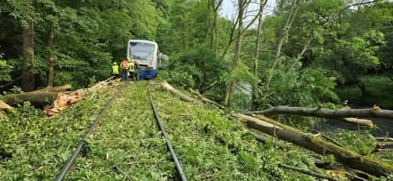 Evakuierung einer entgleisten Bahn