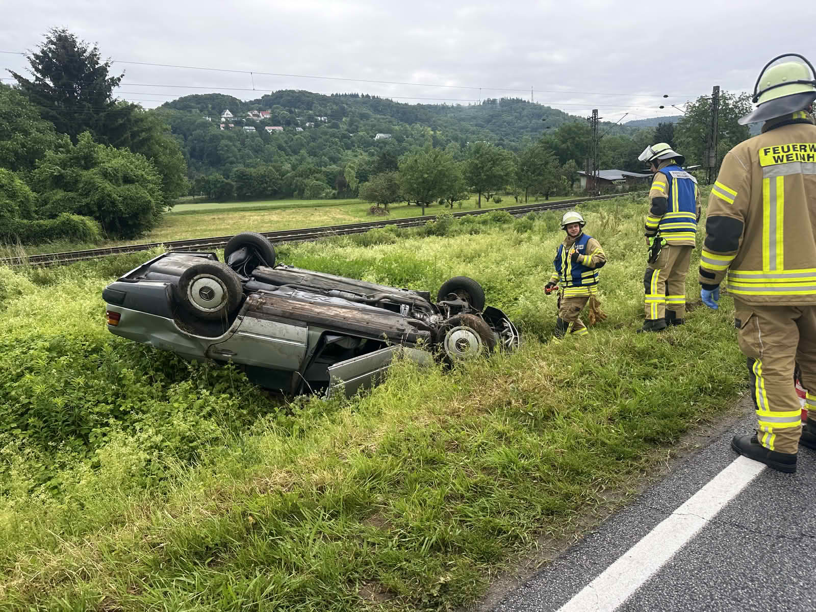Unfall Kreisverbindungsstraße 4229 zwischen Weinheim und Hemsbach