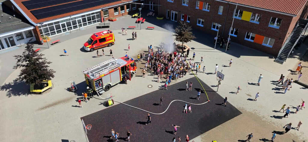 Die Räumungsübung an der Uhlandgrundschule