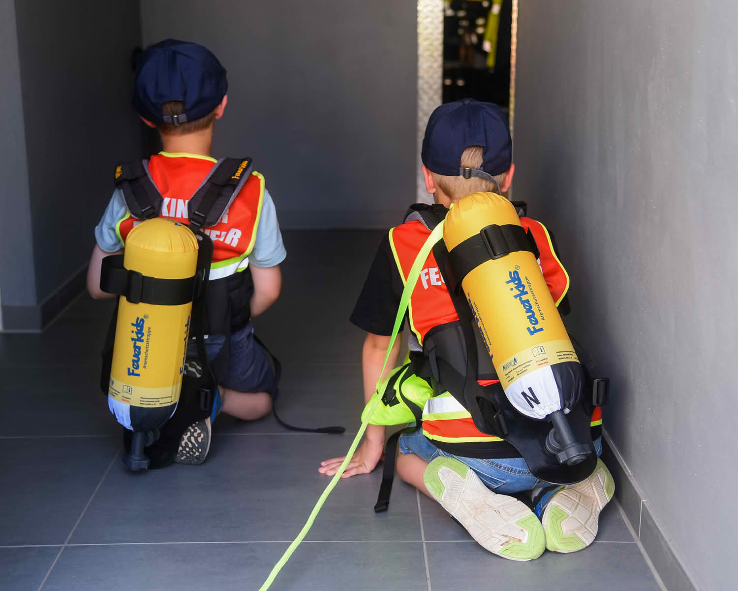 Eine simulierte Personenrettung musste bei der Kinderflamme gemeistert werden