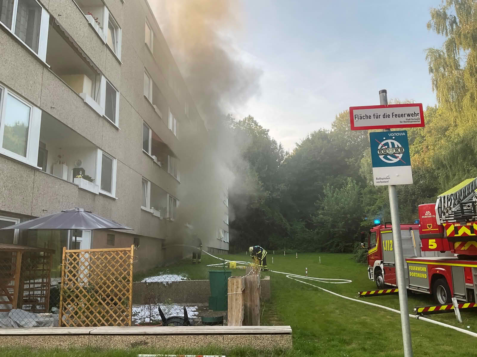Aufwändige Löscharbeiten bei hochsommerlichen Temperature