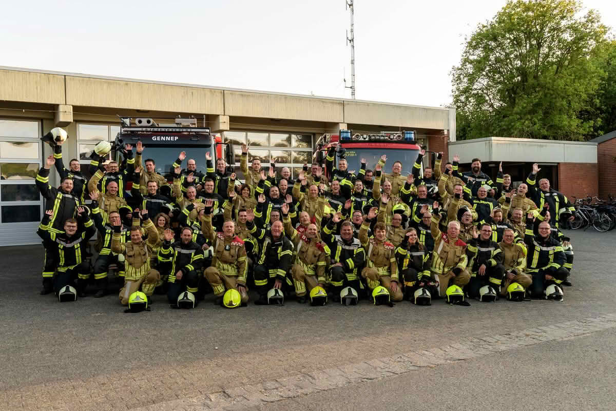 Feiern 50jährige, grenzüberschreitende Zusammenarbeit, die Freiwilligen Feuerwehren aus Kranenburg und Gennep
