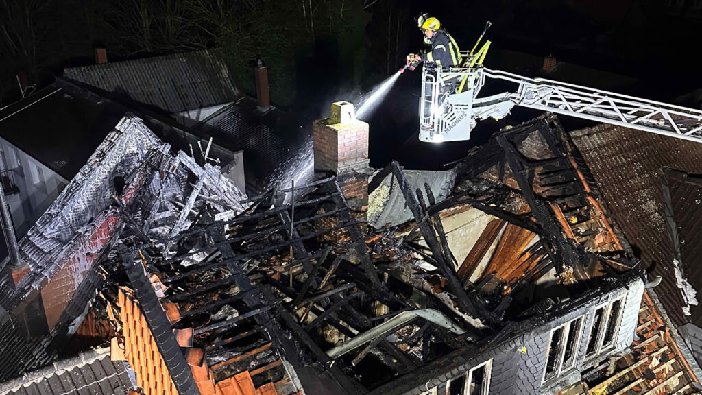 Durchgebrannter Dachstuhl