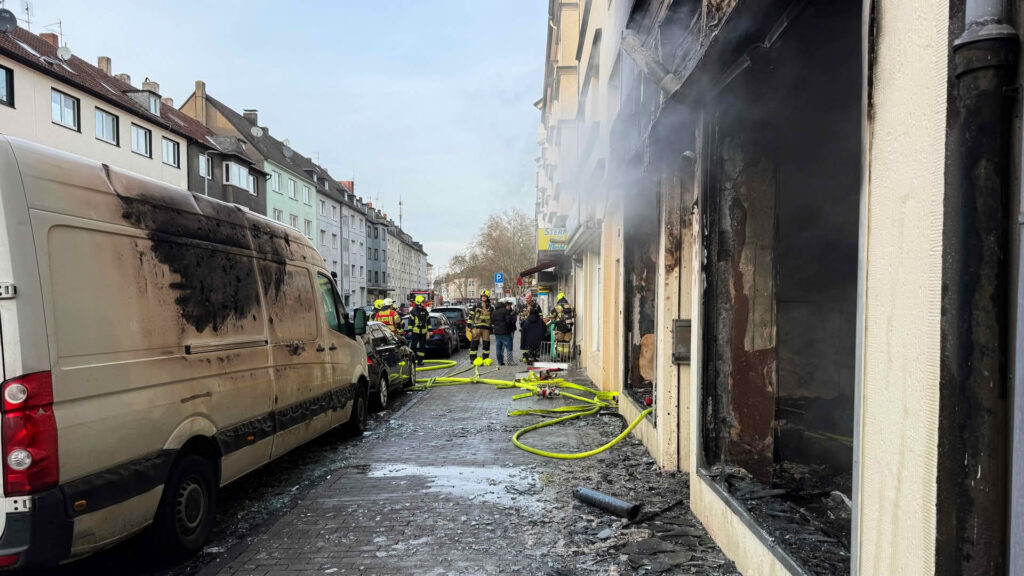 Ladenlokal im Vollbrand