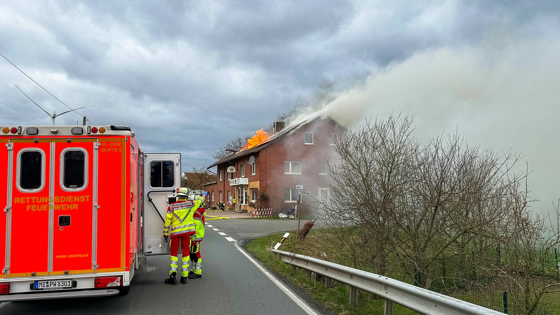 Dachstuhlbrand in Eisbergen