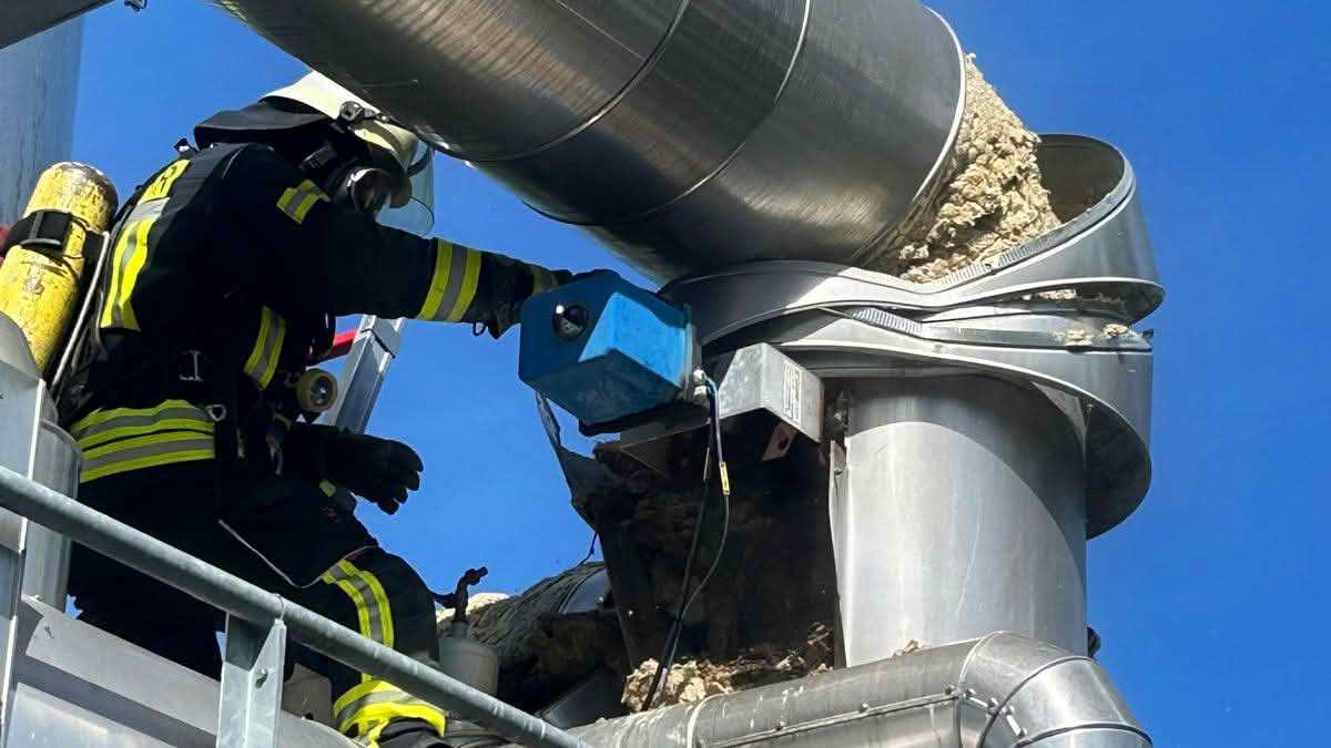 Schornsteinbrand an Biogasanlage