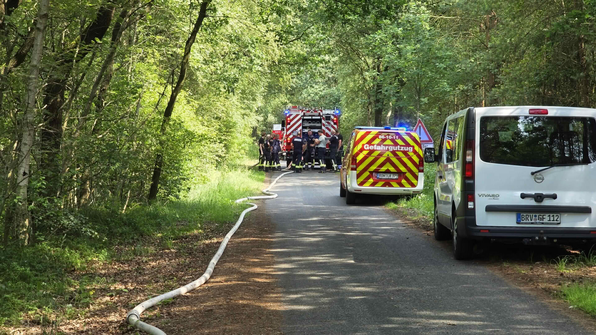 Die Feuerwehr an der Einsatzstelle
